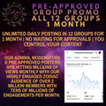 12 Groups | 1 Month | Zodiac AF Pre-Approved Poster Access